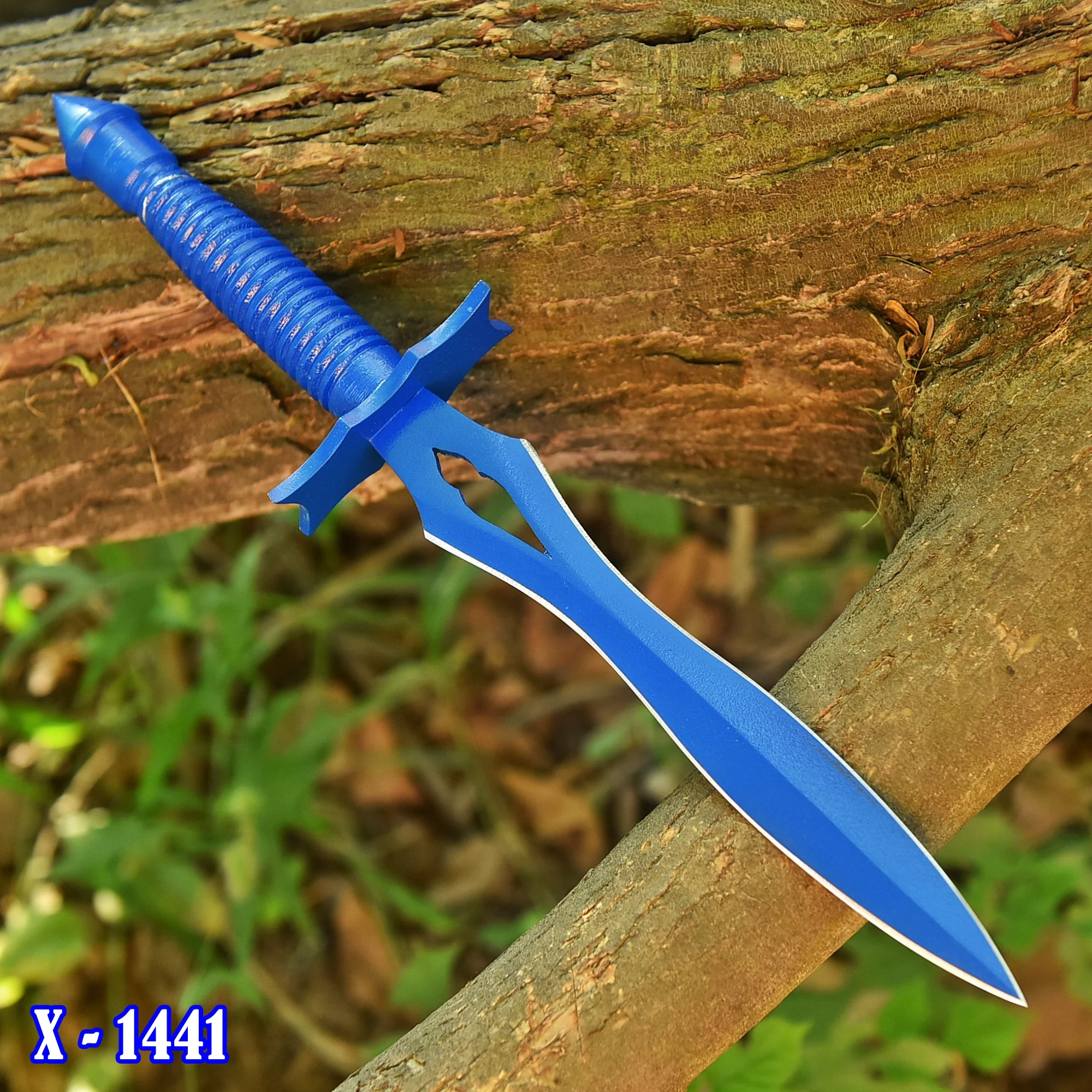 Tactical EDC Handcrafted Carbon Steel Double Edge Blade Dagger Knife With Sheath - Image 2