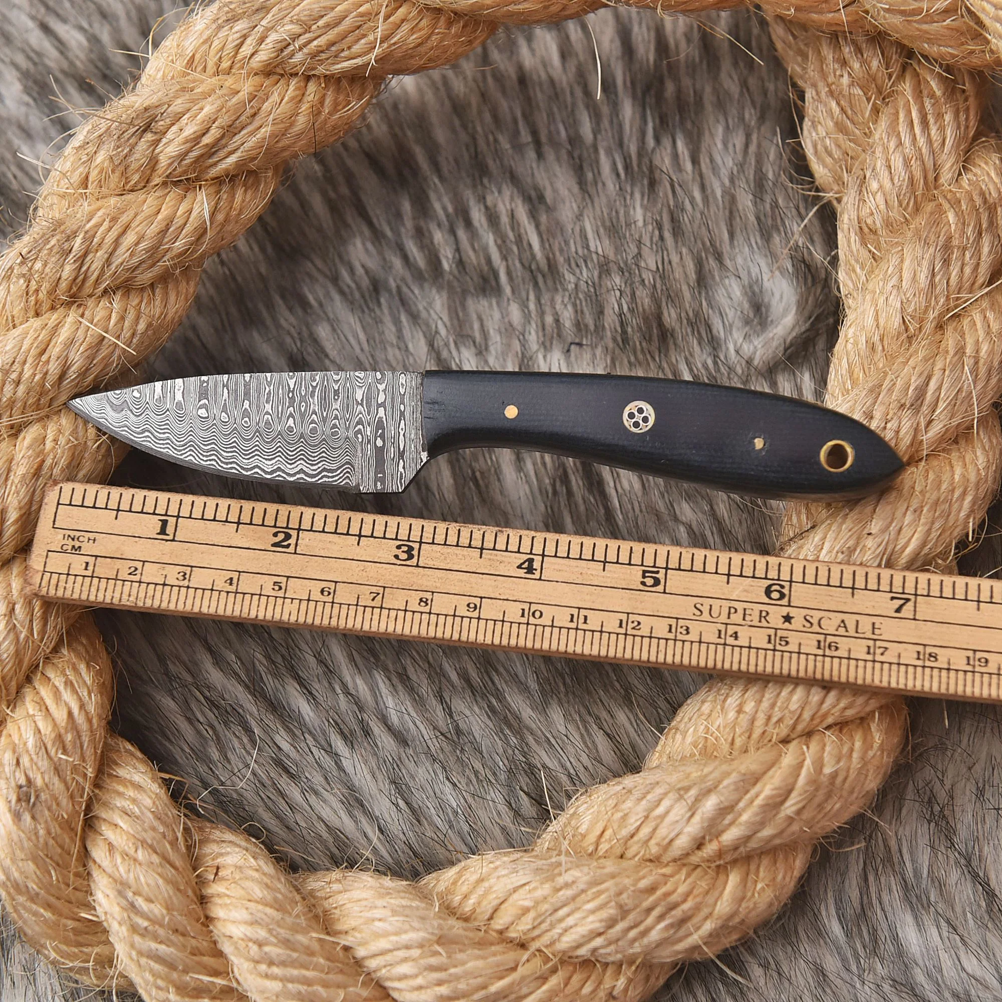 Tactical Handmade Damascus Steel Skinner Knife Micarta Handle Full Tang - Image 4