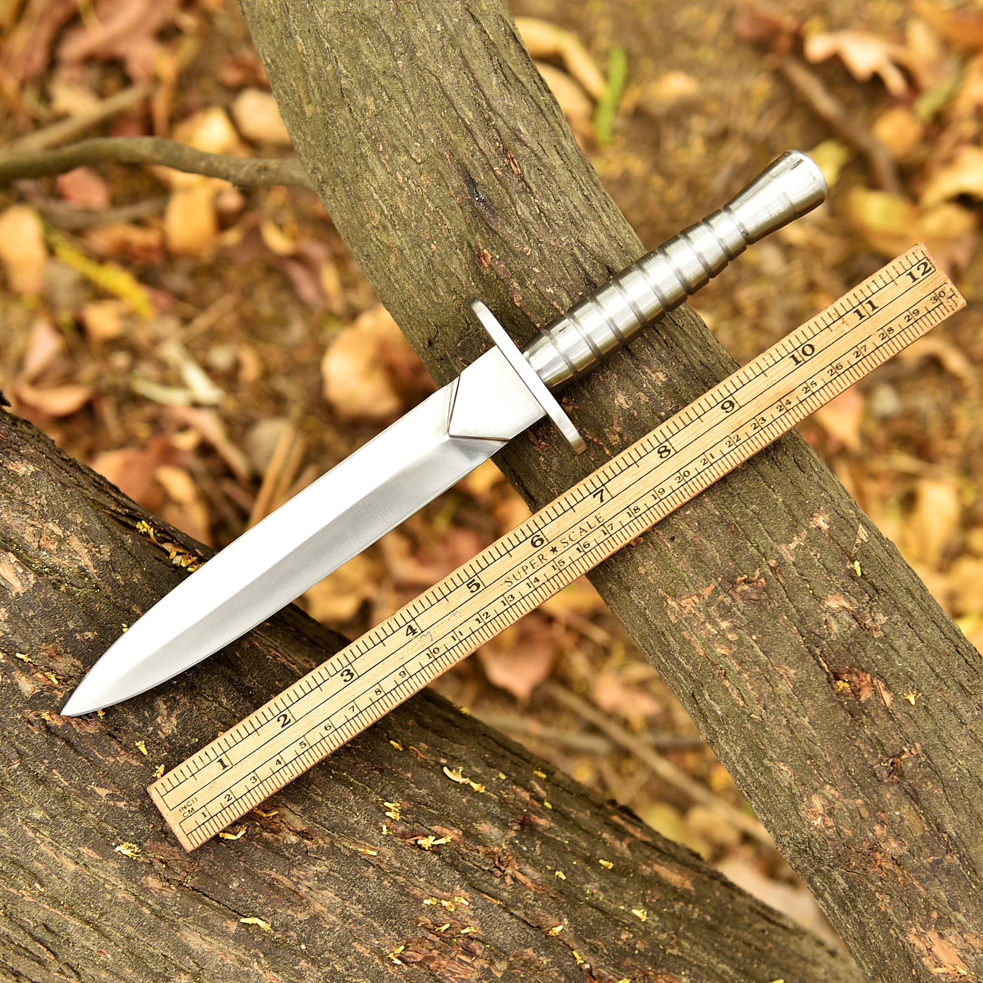 V-42 Devil's Brigade Double-Edged Blade US Special Forces WWII Knife With Sheath - Image 4