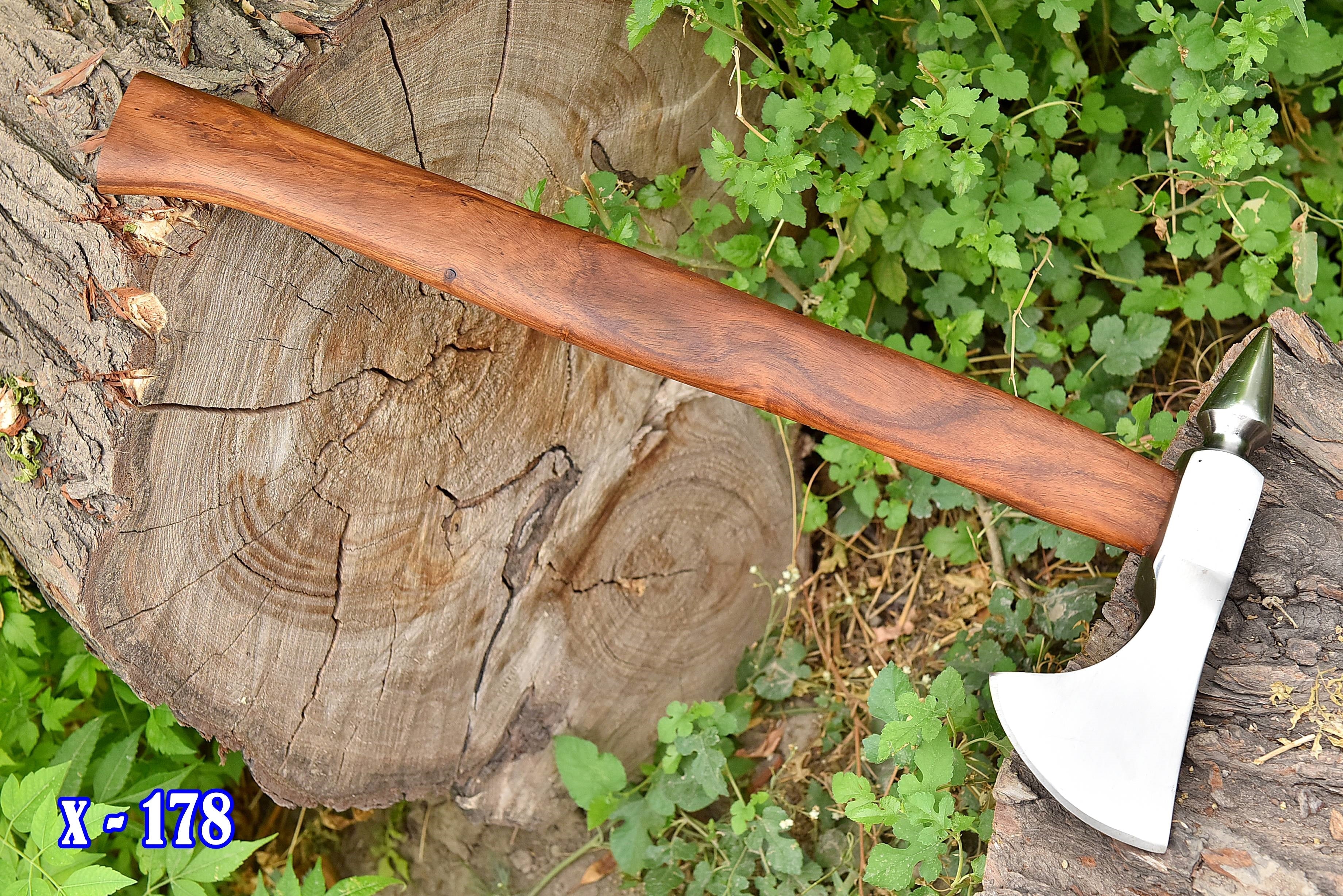 Vikings Spike Head Axe Forged Carbon Steel Axe with Rose Wood Shaft - Viking Axe x-178 - Image 3