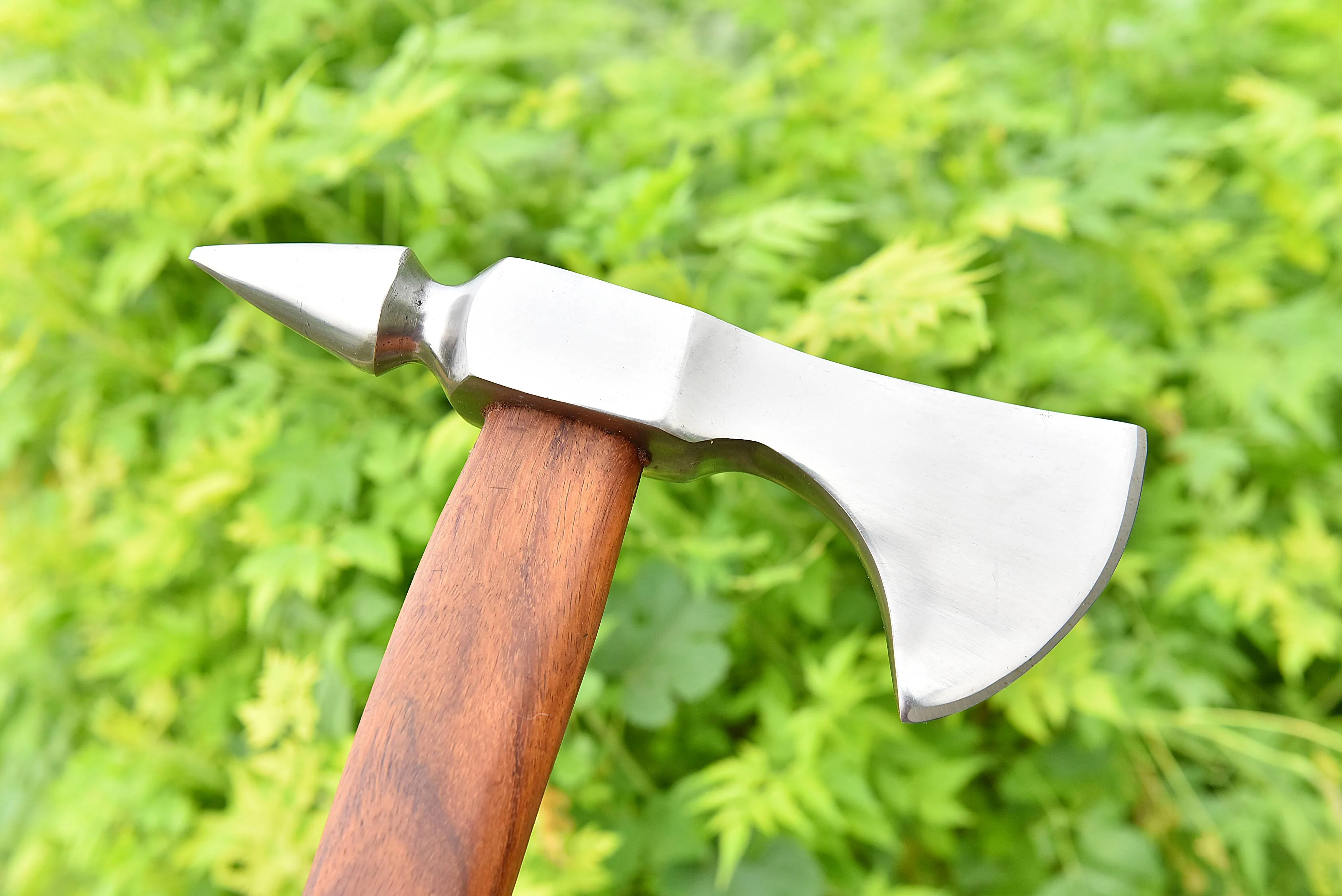Vikings Spike Head Axe Forged Carbon Steel Axe with Rose Wood Shaft - Viking Axe x-178 - Image 4