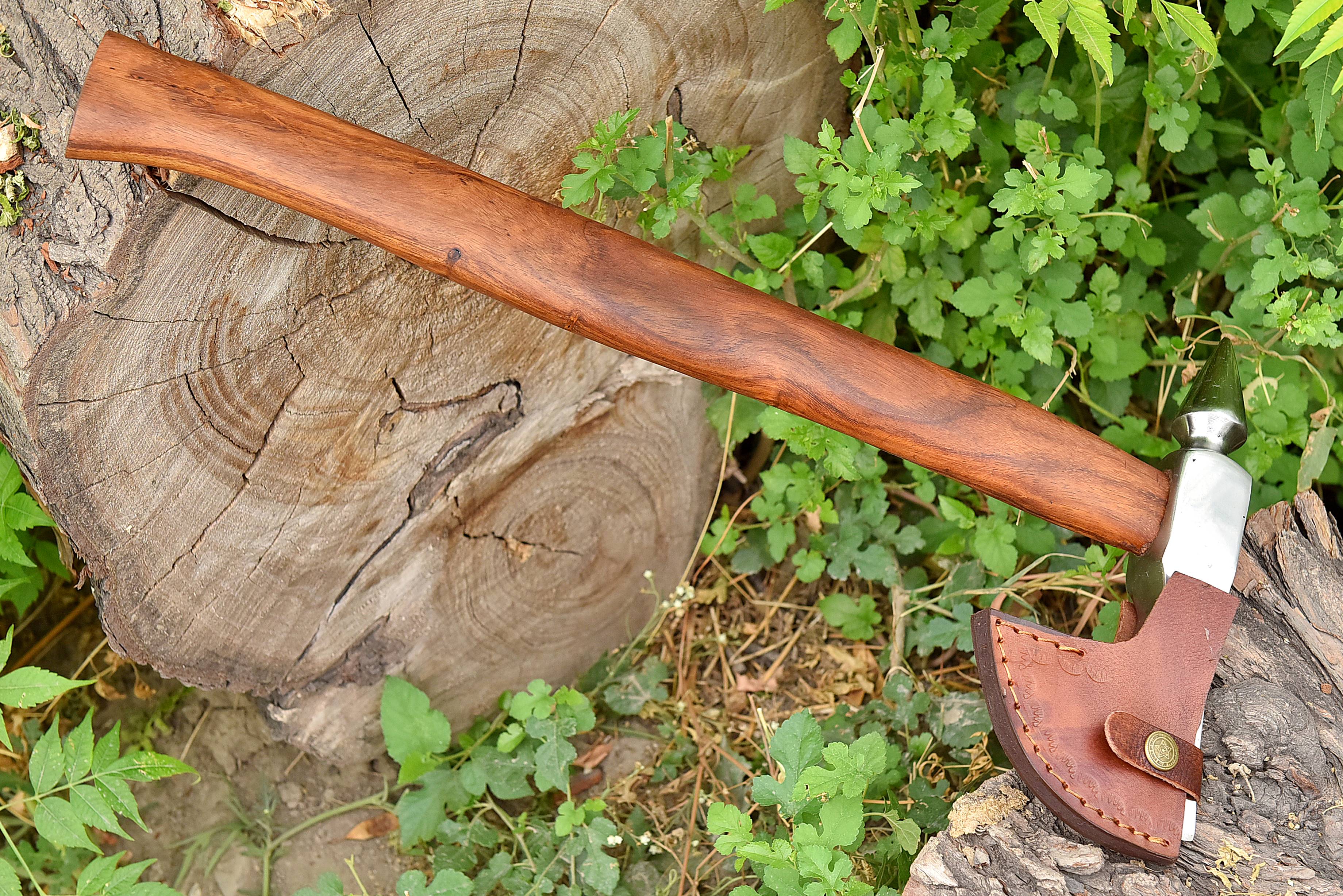 Vikings Spike Head Axe Forged Carbon Steel Axe with Rose Wood Shaft - Viking Axe x-178 - Image 6