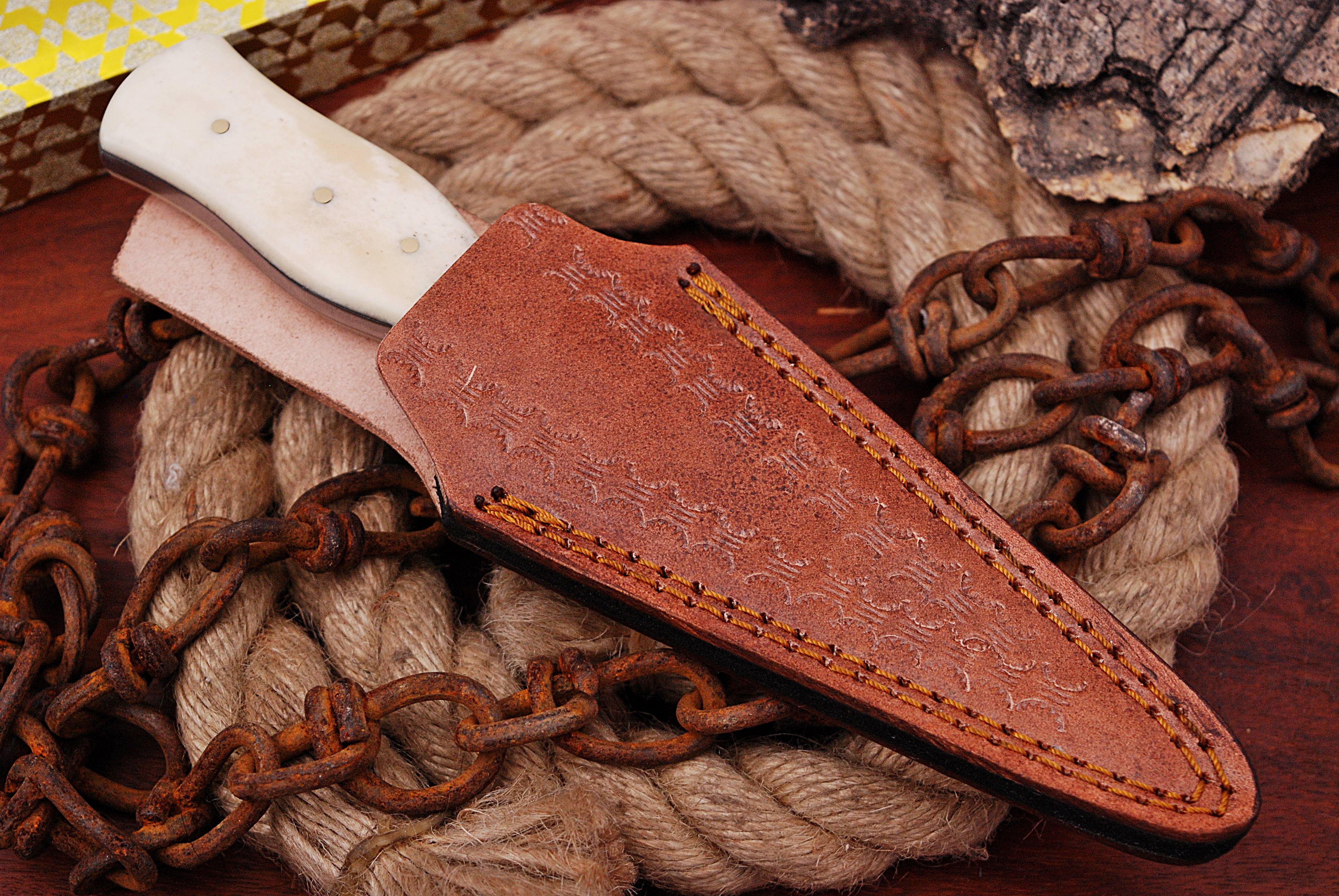 Vintage Design British Army WW2 Fixed Blade Knife with Leather Sheath Collectible Knives - Image 9